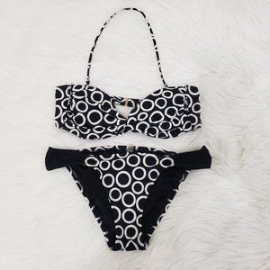 Victoria's Secret circle print size Large top & medium bottoms bikini
